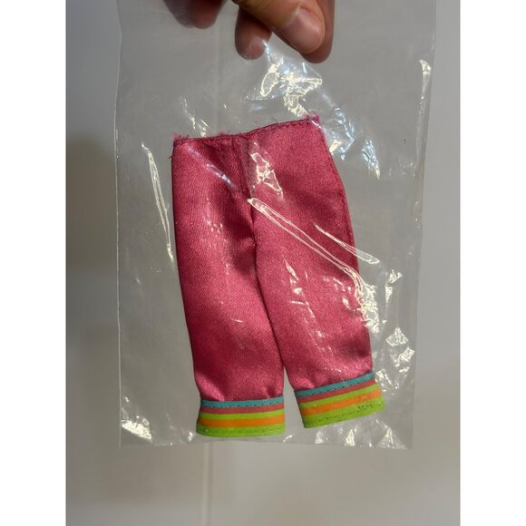 VTG Barbie Doll Striped Cuffs Satin Capri Pants Wide-Leg Fashionista Pink Outfit - Picture 3 of 3